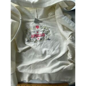 Vintage Cream Graphic Sweatshirt Retro Aesthetic Size L